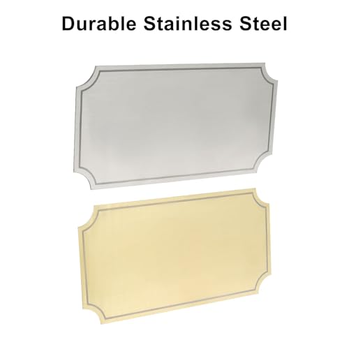 4"W x 2"H Blank Memorial Plaque, Includes 1 Gold & 1 Silver | Laser Engraved Elegant Stainless Steel Plaque with Adhesive Backing or Screw Mounting - size: 2 x4 inch