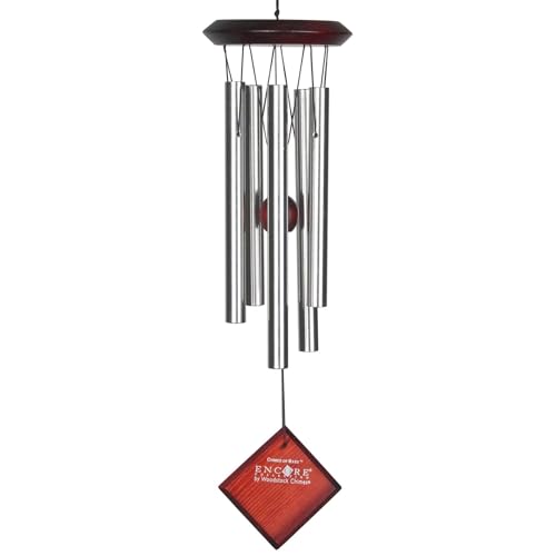 Woodstock Wind Chimes of Mars Chimes for Outside, 17" Silver Small Light Sound Wind Chime Décor for Outdoor Garden, Patio, Porch, Encore Collection - color: Silver
