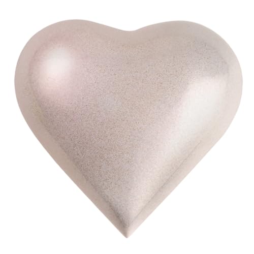 Heavenly Embrace Heart Keepsake Cremation Urn for Ashes, Brass, Silver Pink Urn, Keepsake Sized Cremation Urn, 3 Inches Wide - color: Heavenly Embrace
