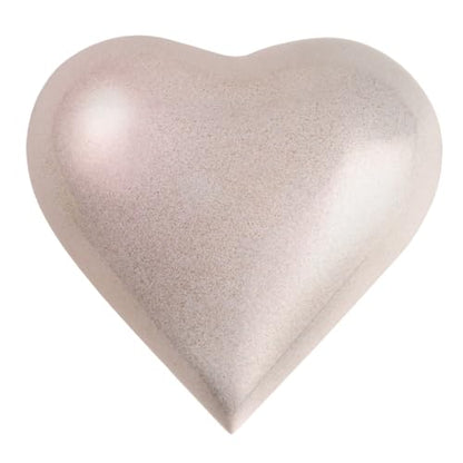Heavenly Embrace Heart Keepsake Cremation Urn for Ashes, Brass, Silver Pink Urn, Keepsake Sized Cremation Urn, 3 Inches Wide - color: Heavenly Embrace