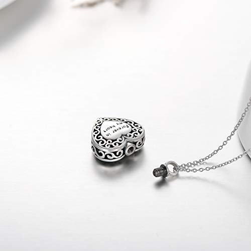 Filigree Dog Paw Urn Locket Necklace 925 Sterling Silver Print Pet Urn Necklace for Ashes Engraved Personalized Cremation Jewelry Pictures Keepsake Memorial Gifts for Women Men - style: A Filigree Paw Print