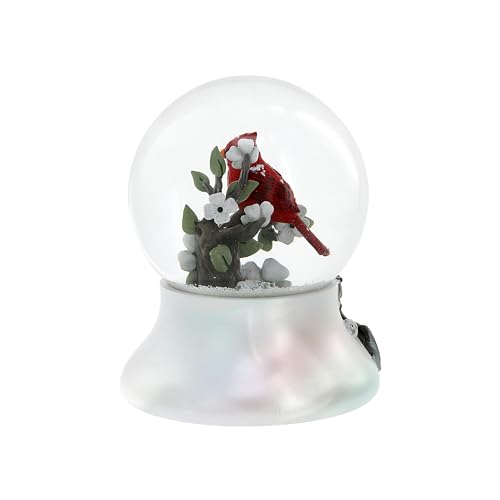Pavilion Gift Company - Because Someone We Love is in Heaven There's A Little Bit of Heaven in Our Home - Cardinal LED Lit 120mm Musical Water Globe Memorial in Memory Bereavement Loss of Loved One