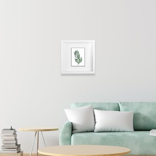 3 Pack Shadow Box Frames, 8 x 8 Inches Square Artificial Board Shadow Boxes Display Case, White 3D Picture Frames for Photos, Dried Flowers, Wall Mounted Handicraft Photo Frame