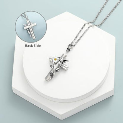 shajwo Hummingbird Urn Necklaces for Ashes - color: Cross-Gold