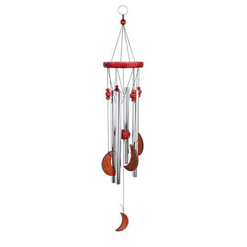 Pet Loss Sympathy Gift Dog Cat Bereavement Moon Wind Chimes for Outside | Small Windchimes Outdoors in Memory of a Loved Pet Memorial Wind Chime Cat Remembrance Gift Dog Bereavement Gift Condolence - color: Crescent Wind Chime