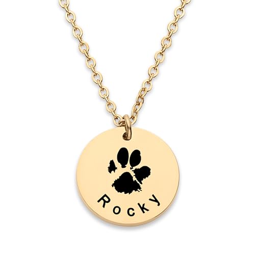 Dog Paw Print Necklace for Women, Custom Cat, Pet Memorial Jewelry Gift - style: One Pendant