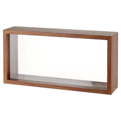 OLYCRAFT 10.2x5x2.4 Inch Rectangle Shadow Box Wood Shadow Box Display Case Shadow Box Frame with Double Sided Clear Acrylic Window for Dried Flowers Leaves Specimen - Walnut Brown - color: Walnut Brown