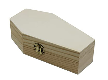 Creative Hobbies Small 6" Unfinished Wood Funeral Coffins - 6 x 3 x 1.75 Inch Size, Fillable for Halloween Parties, Goth and Decoration | 6 Pack - size: 6" - 6 Pack
