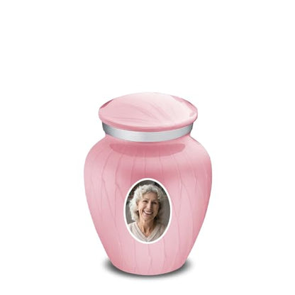 Embrace Keepsake Personalized Picture Cremation Urns for Human Ashes I Pearl Light Pink Photo Funeral Urn for Men and Women with Double Side Engraving I 3.5 lbs - color: Pearl Pink