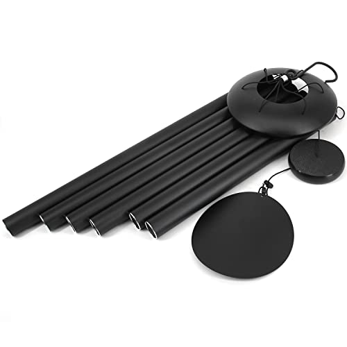 ASTARIN 45 in Memorial Wind Chimes Large with 6 Heavy Tubes - size: 45" Black