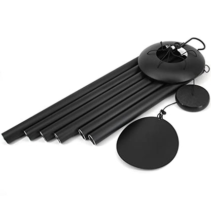 ASTARIN 45 in Memorial Wind Chimes Large with 6 Heavy Tubes - size: 45" Black