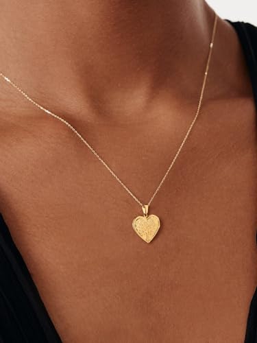 U7 Women Locket Necklace, Heart Photo Lockets Hold Picture, Gift Box Packed - color: 04# Gold(Tree)