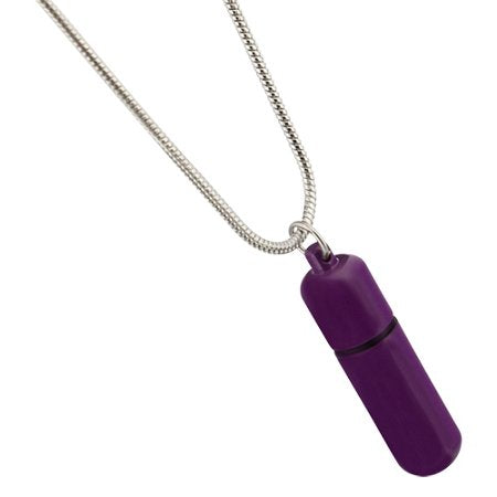 Purple Cylinder Cremation Jewelry, Stainless Steel Jewelry, Cremation Jewelry for Ashes - color: Purple