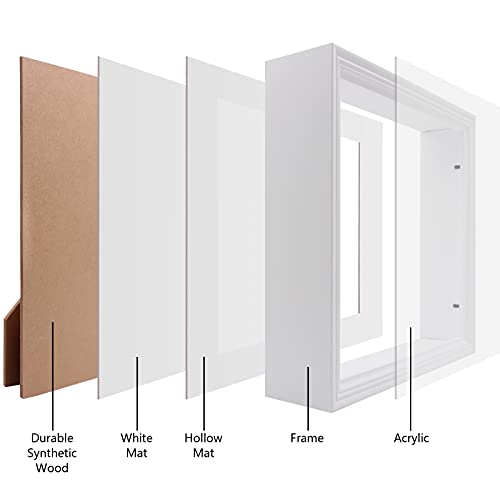 10x10 Shadow Box Frame, 3D Display Case, White, 2" Depth - size: 10x10