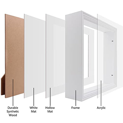 10x10 Shadow Box Frame, 3D Display Case, White, 2" Depth - size: 10x10