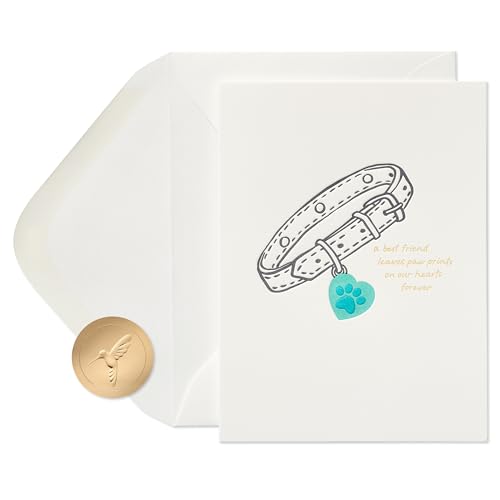 Papyrus Blank Pet Sympathy Card (Paw Prints on Our Hearts) - color: Paw Prints on Our Hearts
