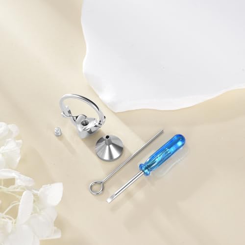 Urn Ring for Ashes Sterling Silver Urn Ring Keepsake Memorial Jewelry Gifts for Women - color: rose heart