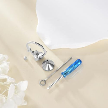 Urn Ring for Ashes Sterling Silver Urn Ring Keepsake Memorial Jewelry Gifts for Women - color: rose heart
