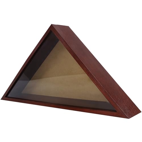 ASmileIndeep Flag Display Case - 5' x 9.5' Funeral & Military Flag Shadow Box with HD Tempered Glass and Wall Mount, Folded Triangle Flag Holder Frame for Veterans, Cherry Red - size: For 5' x 9.5' Flag-Cherry Red