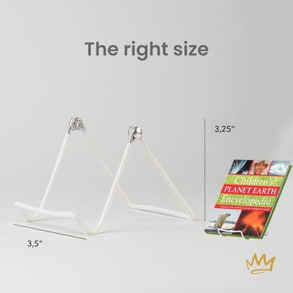 KINGDOM SOLUTIONS - 3.25" White Metal Display Stand Made in USA - 12 Pack - color: White Adjustable, size: 3.25" (12-pack)