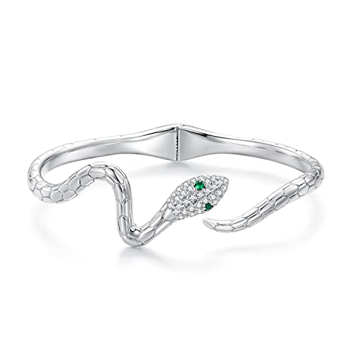 Silver Adjustable Bracelets 925 Sterling Silver Link Bracelets for Women Anniversary Birthday Christmas Jewelry for Women - color: Silver Snake
