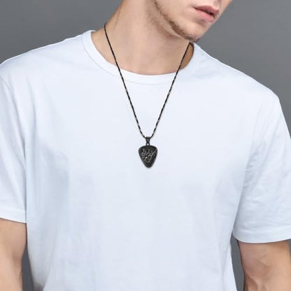 Imrsanl Guitar Pick Cremation Urn Necklace for Ashes - color: Pick Customize
