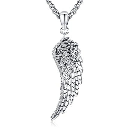 Angel Wings Necklace 925 Sterling Silver Guardian Angel Nurse RN Caduceus Pendant Charm Crystal Angel Jewelry Gifts for Women - style: B-Angel Wing