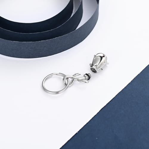 constantlife Rose Flower Urn Keychain Cremation Jewelry for Ashes, Stainless Steel Memorial Pendant Gift Funeral Keepsake - color: Silver