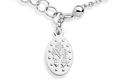 Miabella Italian 925 Sterling Silver Rosary Bead Chain Bracelet for Women | Adjustable Length, Cross Charm, Link Chain, Fine Jewelry, Made in Italy - style: Length 7 to 8 Inch
