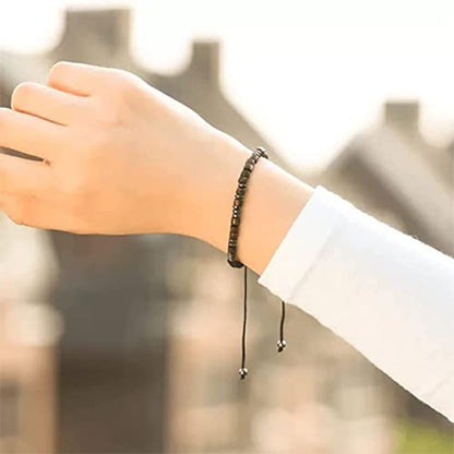 Hug from Heaven Morse Code Bracelet - Until We Meet Again, Black Hematite Beads for Men and Women - color: Until we meet again(Black)
