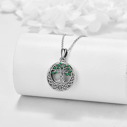 Sterling Silver Tree of Life Urn Necklace for Ashes Owl Necklace Pendant Charm for Women Memorial Gifts Keepsake Always in My Heart Memory Necklace Jewelry - style: Green Celtic Tree of Life