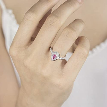 Sariel Teardrop Cremation Ring for Ashes - 925 Sterling Silver Urn Keepake Rings Memorial Jewelry for Women - color: Red