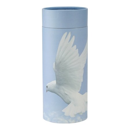 Ascending Dove Scattering Tube, Biodegradable Cremation Urn for Ashes, Adult Sized Cremation Urn, 12.5 Inches High - color: Ascending Dove, size: Large