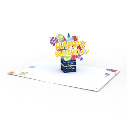 Lovepop Happy Birthday Balloon Box Paperpop Pop-Up Card with Envelope | Paperpop Card 4.5x5.9; 3D Balloon Greeting Card for Husband, Wife, Kids, Daughter, Mom, Him, Women, Son, Teacher, Men - color: Happy Birthday Balloon Box