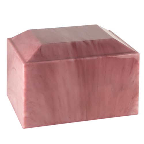 Dark Pink Cultured Marble Urn - Adult Size Cremation Urns for Human Ashes - Ground Burial, Home Memorial and Funeral Cremation Urn - color: Mulberry