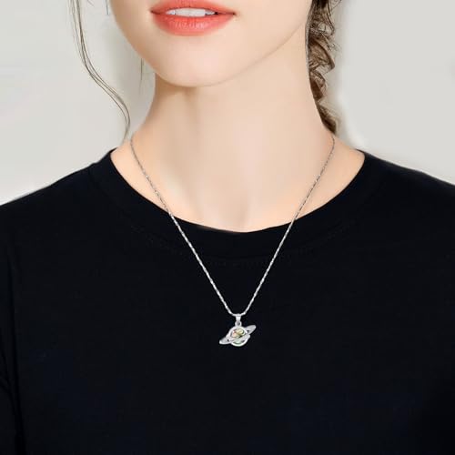 Imrsanl Saturn Urn Necklace Cremation Jewelry for Women Men - color: Customize