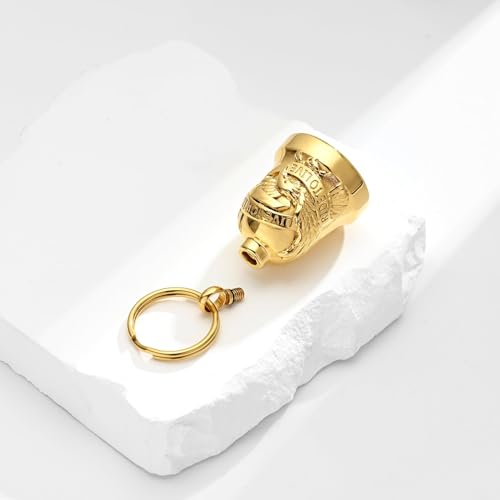 Eagle Love Cremation Keychain Bell Urn Necklaces for Ashes Keepsake Ash Pendant Memorial Urn Keychain Jewelry - color: B-gold