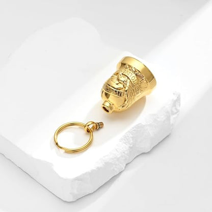Eagle Love Cremation Keychain Bell Urn Necklaces for Ashes Keepsake Ash Pendant Memorial Urn Keychain Jewelry - color: B-gold