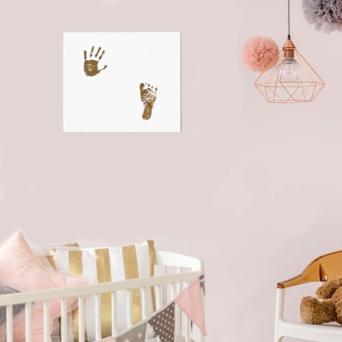 Large Inkless Hand and Footprint Kit, Baby Keepsake, 2-Pack | No-Mess Clean Touch Ink Pad for Baby Handprint & Footprint, Non-Toxic Baby Gift, Pet Paw Print Keepsake Kit（Brown) - color: 2 Pack Brown