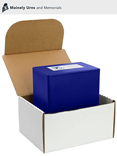 CarrySafe TSA-Approved Travel Urn Kit – Personalized Temporary Cremation Urn for Human Ashes – Airline Friendly, 200 Cu in, Blue Plastic with Travel Box - color: Blue