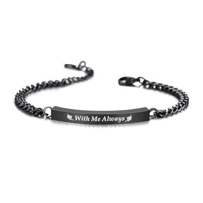 RIPFEVURN 3 Pack Cremation Jewelry Urn Bracelet for Ashes for Women Men Adjustable Memorial Keepsake Bangle Rope Braided Bracelet - color: Link-Black