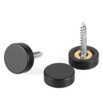 20 PCS Screw Covers Caps (Solid Brass Construction) Mirror Screws Fasteners, Sign Advertising Hardware, 3/5" Diameter, Black - color: Black (20 PCS)