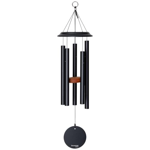 by Wind River – 29 inch Black Wind Chime for Patio, Backyard, Garden, and Outdoor décor (Aluminum Chime) Made in the USA - color: Black