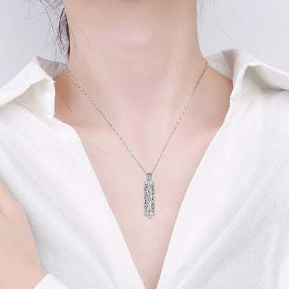 Imrsanl Cylinder Cremation Urn Necklace for Ashes of Loved One - color: Tree-Rose Gold
