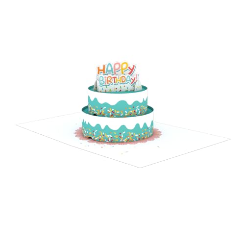 Lovepop Happy Birthday Pop-Up Card (2-Pack) for Her and Him - 3D Greeting Cards for Boys, Girls, Men, Women - Fun Sprinkles Cake & Gifts - 4.5" x 5.9" Paperpop Card - Envelope Included - color: Happy Birthday Fun Sprinkles Cake & Gifts 2-Pack