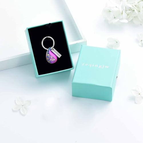 zeqingjw Cremation Jewelry Teardrop Urn Keychain for Ashes Tree of Life Urn Ashes Cremation Memorial Keepsake Keychain - color: Colorful