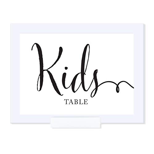 Andaz Press Wedding Framed Party Signs, Formal Black and White, 5x7-inch, Kids Table Sign, 1-Pack, Includes Frame - color: Activity Kids Table