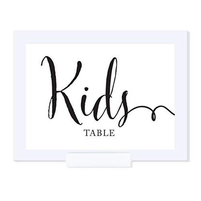 Andaz Press Wedding Framed Party Signs, Formal Black and White, 5x7-inch, Kids Table Sign, 1-Pack, Includes Frame - color: Activity Kids Table