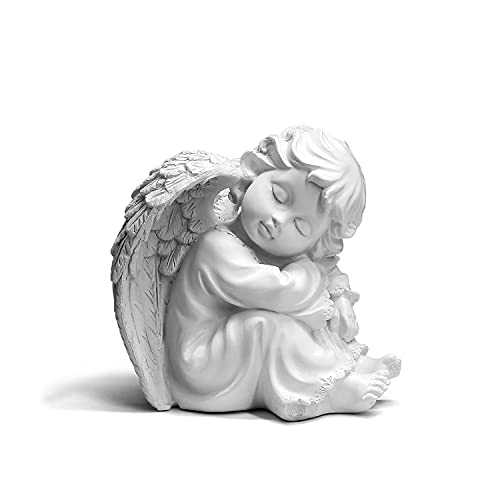 Praying Angels Figurine, Garden Angel Statues, Waterproof Kneeling Angel Sculpture, Outdoor Decor Ornament for Patio Lawn Yard Porch Decorations - color: Angel Right