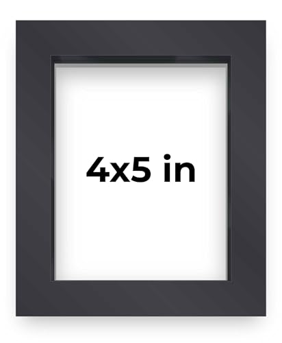 4x5 Inch Shadow Box Frame Contemporary Black Finish | 3/4" Depth of Usable Space| Interior Size 4x5 Inch or 5x4 Inch in| UV Resistant Acrylic, Acid-Free Backing, Wall Hangers | Made in USA - size: 4x5